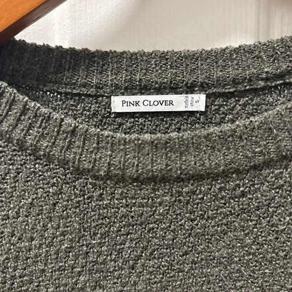 Pink Clover Olive Crew Neck Sweater - Picture 2 of 4